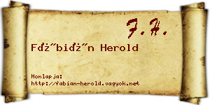 Fábián Herold névjegykártya